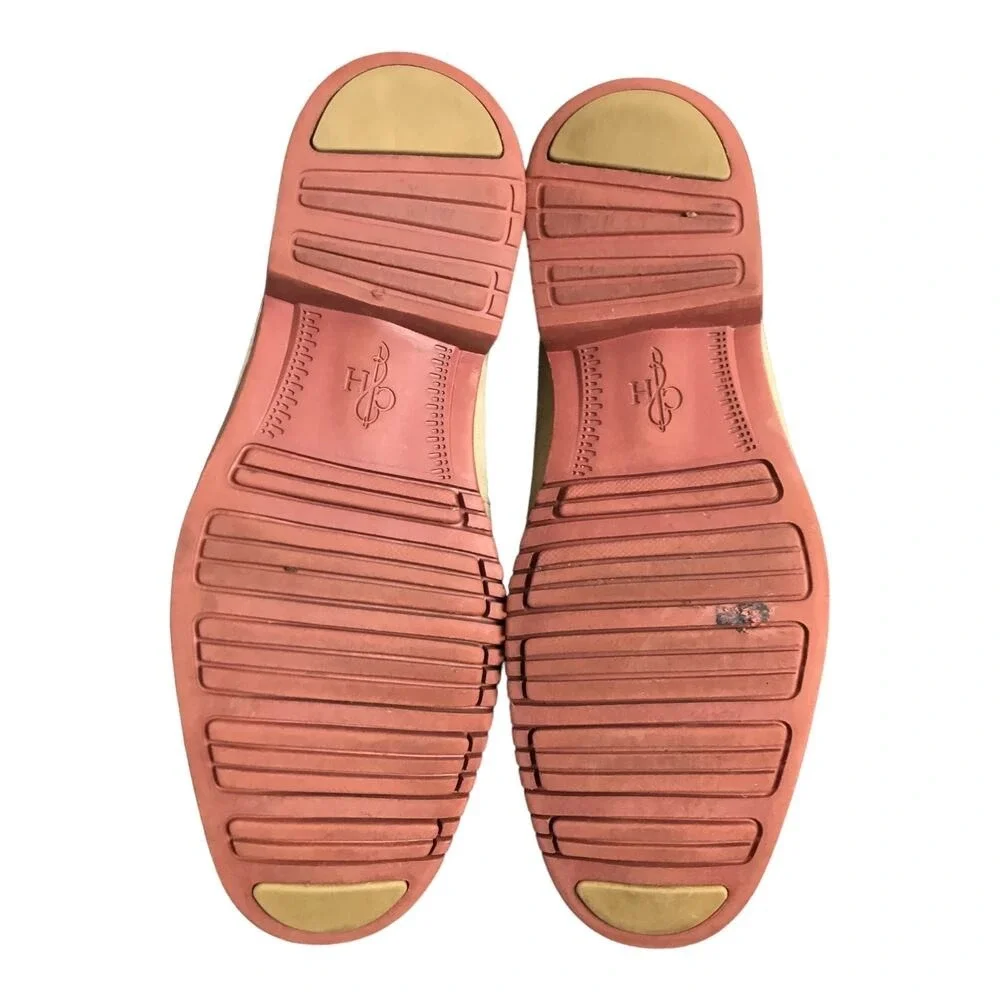 Cole Haan Derby Mens 11 Tan Suede C12161 Lace‎ Up Brick Red Sole Plain Toe Shoes